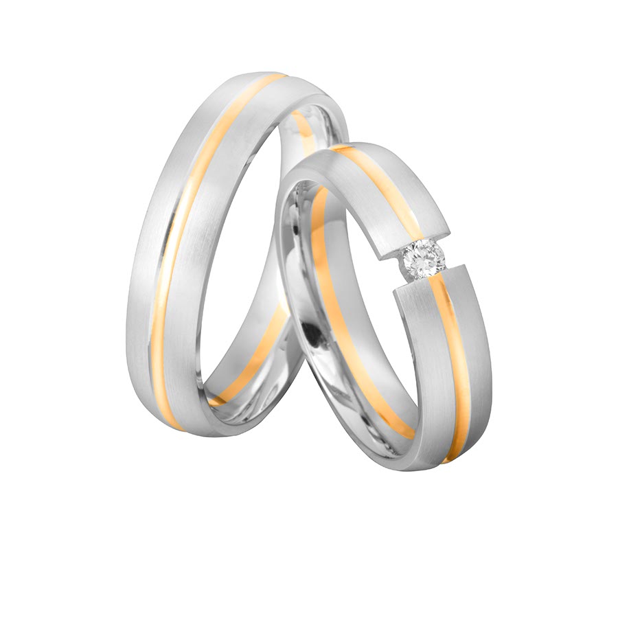 Trauringe Koblenz 600 Platin, 585 Gelbgold 513201-50