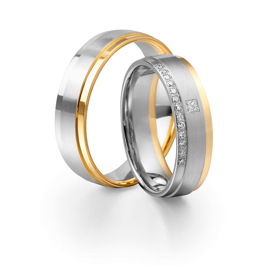 Trauringe Koblenz 585 Gelbgold, Weißgold+Pd 514675-58