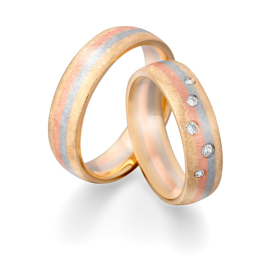 Trauringe Koblenz Eheringe  585 Gelbgold, Weißgold+Pd+Pd, Rotgold 514733-60