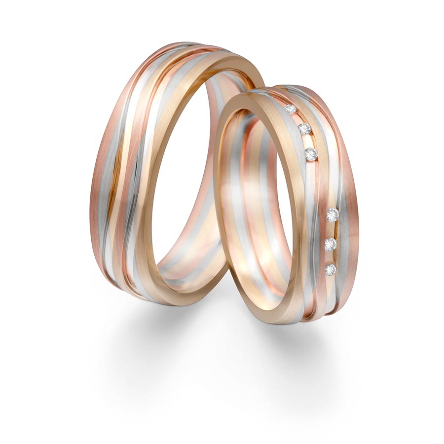 Trauringe Koblenz Eheringe  585 Gelbgold, Weißgold+Pd+Pd, Rotgold 514736-60