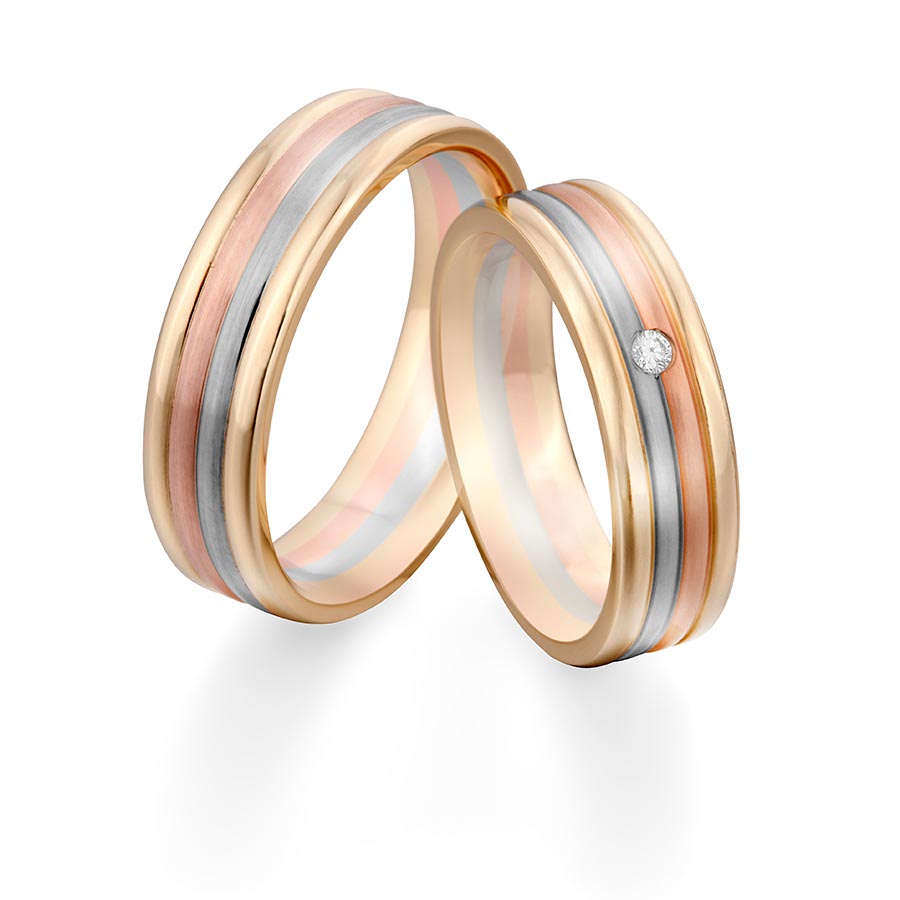 Trauringe Koblenz Eheringe  585 Gelbgold, Weißgold+Pd+Pd, Rotgold 514739-60