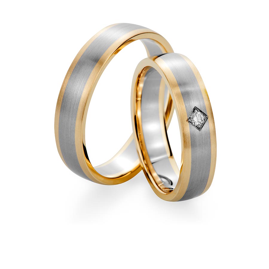 Trauringe Koblenz 585 Gelbgold, Weißgold+Pd 514751-50