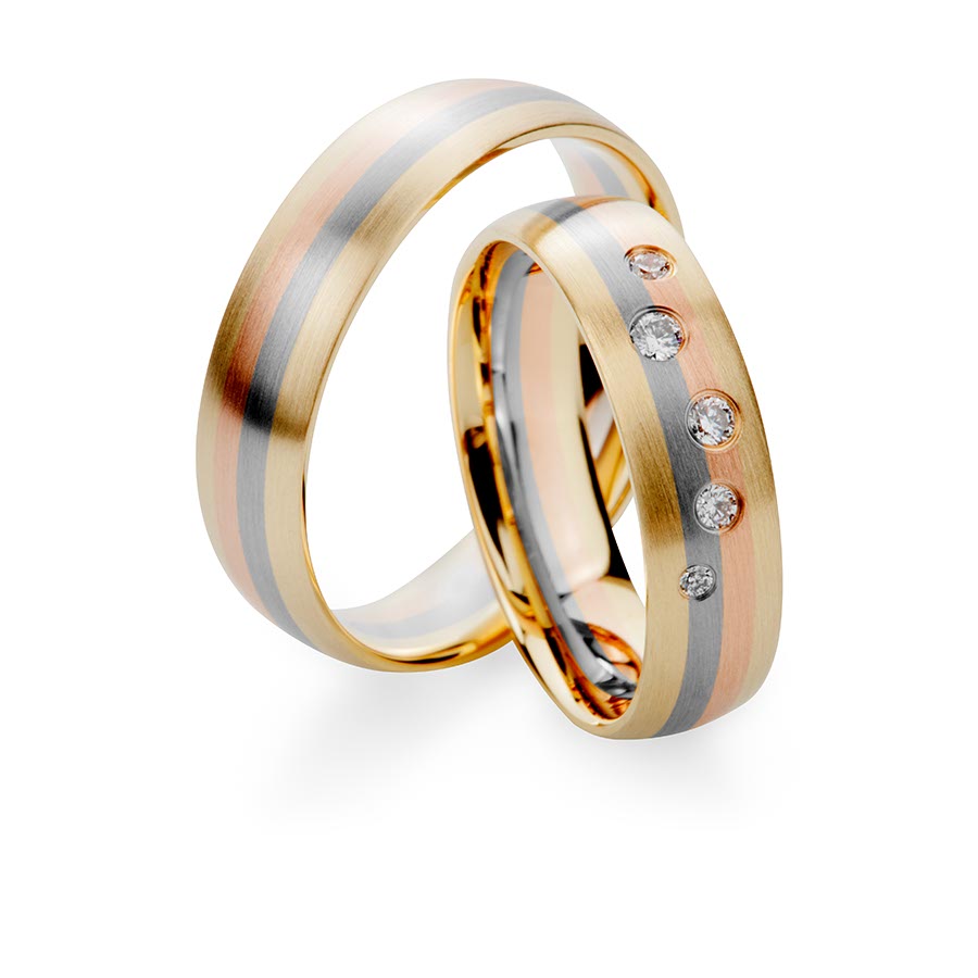 Trauringe Koblenz Eheringe  585 Gelbgold, Weißgold+Pd+Pd, Rotgold 514755-55