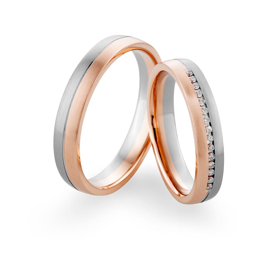 Trauringe Koblenz 600 Platin, 585 Rotgold 514766-40