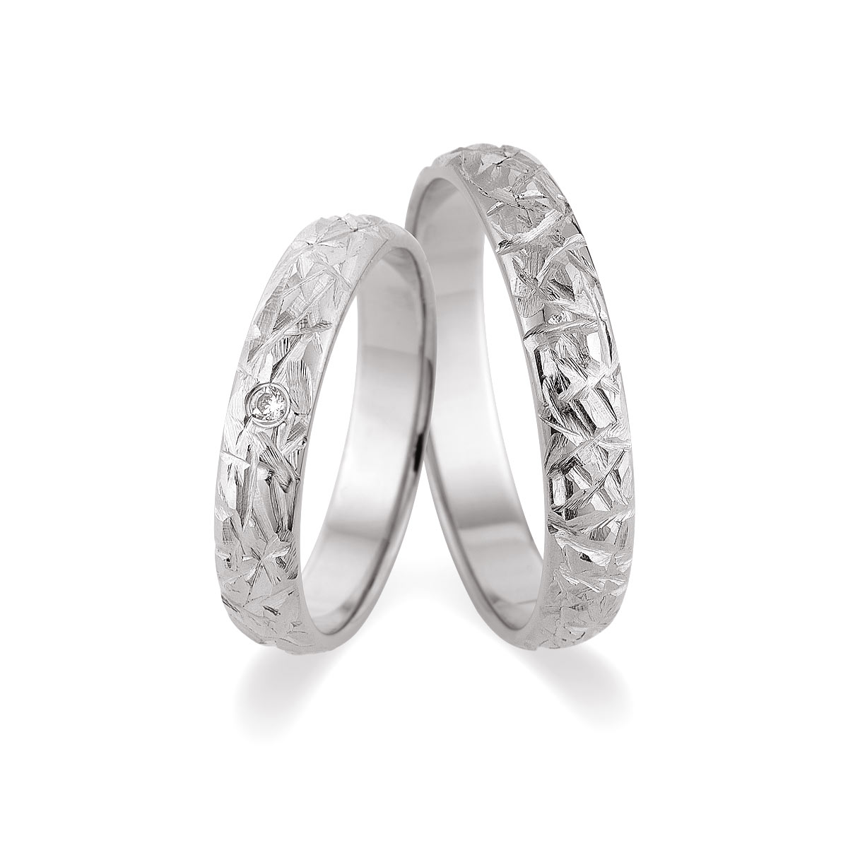 Trauringe Koblenz 585 Weißgold+Pd 517505-40