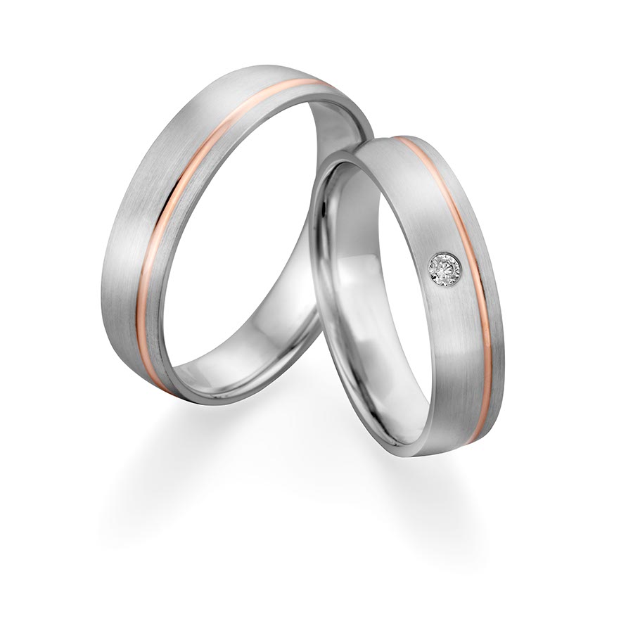 Freundschaftsringe Koblenz 925 Silber rhodiniert, rot vergoldet 526139-50