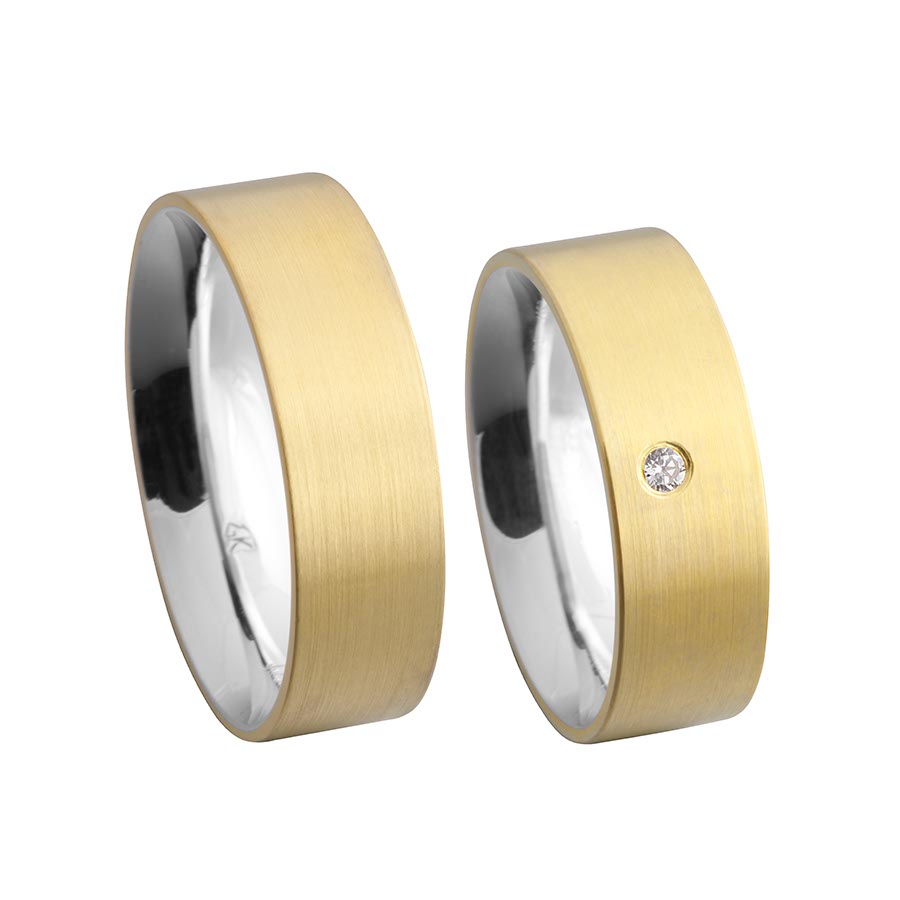 Trauringe Koblenz Eheringe  925 Silber-KERN, 333 Gelbgold, Hybrid 514657-70