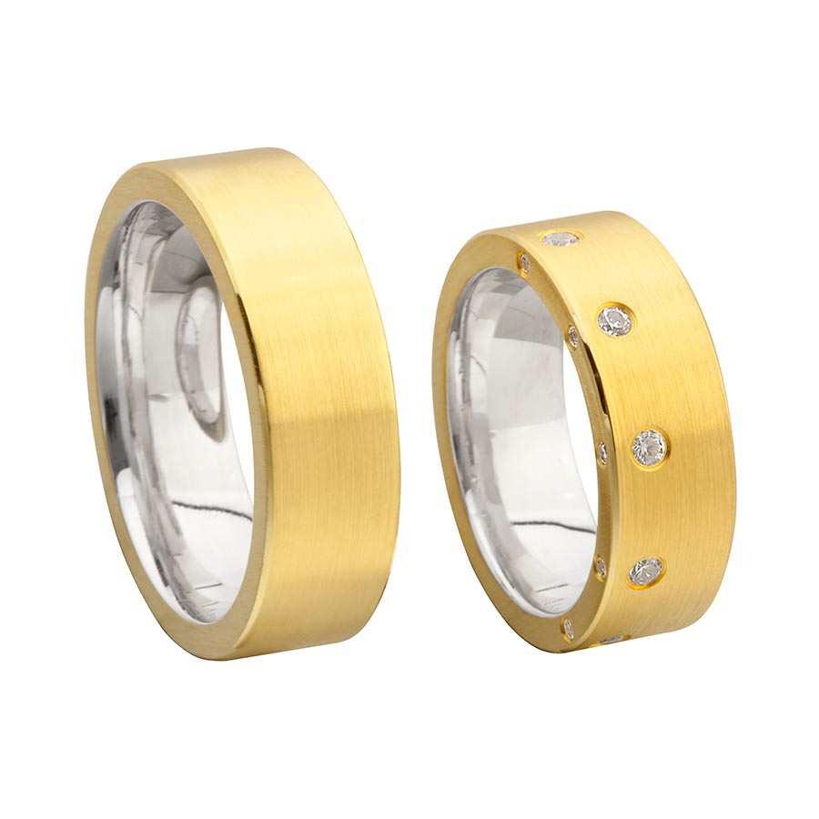 Trauringe Koblenz Eheringe  925 Silber-KERN, 750 Gelbgold, Hybrid 514707-72